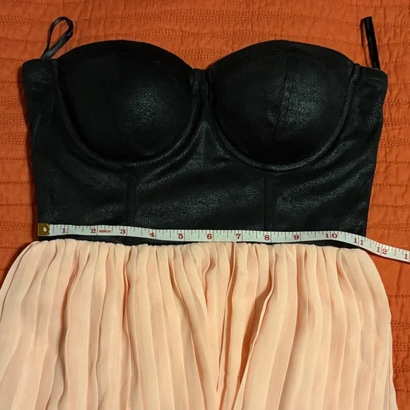 Material Girl Flirty Black and Pink Strapless Dress - Picture 8 of 9